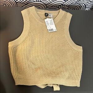 NWT H&M Tan Knit Sleeveless Top Back Cutout